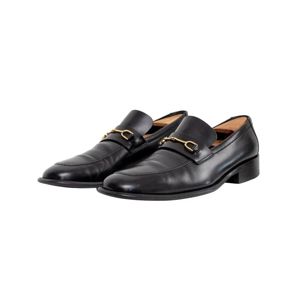 Gucci Tom Ford Era Horsebit Loafers Black Leather Dress Shoes 12.5D Italy Men's